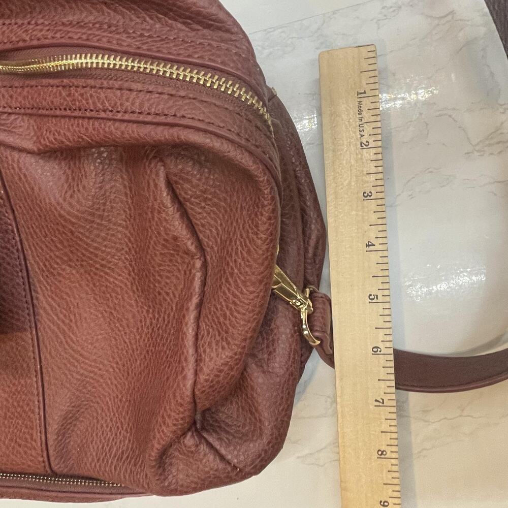 Sole Society Duffle Bag Womens Large Burgundy Faux Leather Weekender Travel Bag - Picture 11 of 13